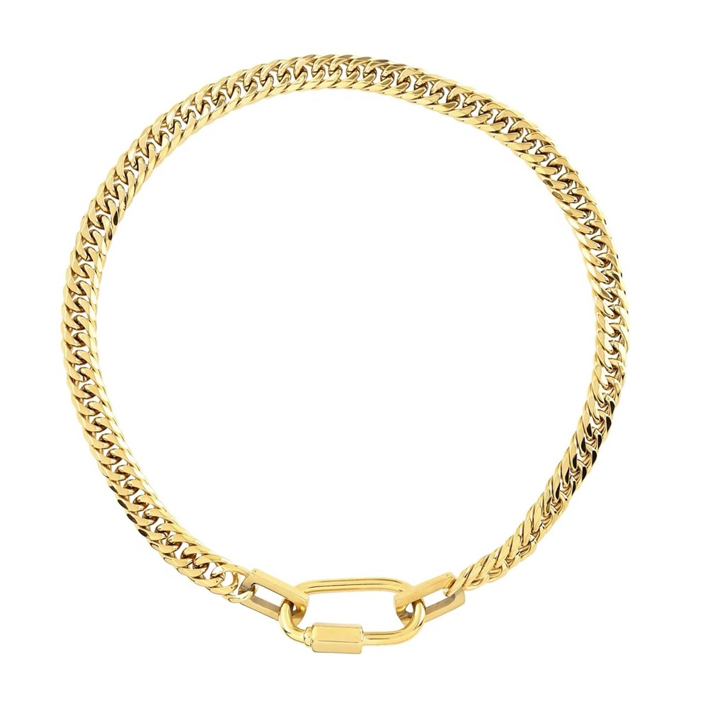 New Gold plated Astra Cuban Chain Star Charm Necklace - Picture 4 of 4